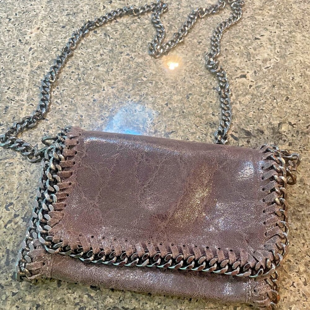 Leather Shoulder Purse/Clutch Bag Borse Pelle’ Made in Italy Brown Soft